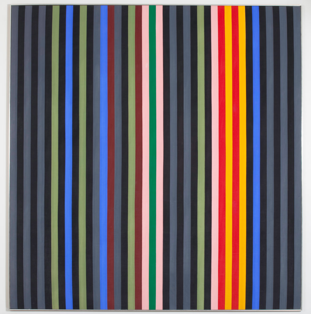 Gene Davis's 1964 painting, Black Rhythm.