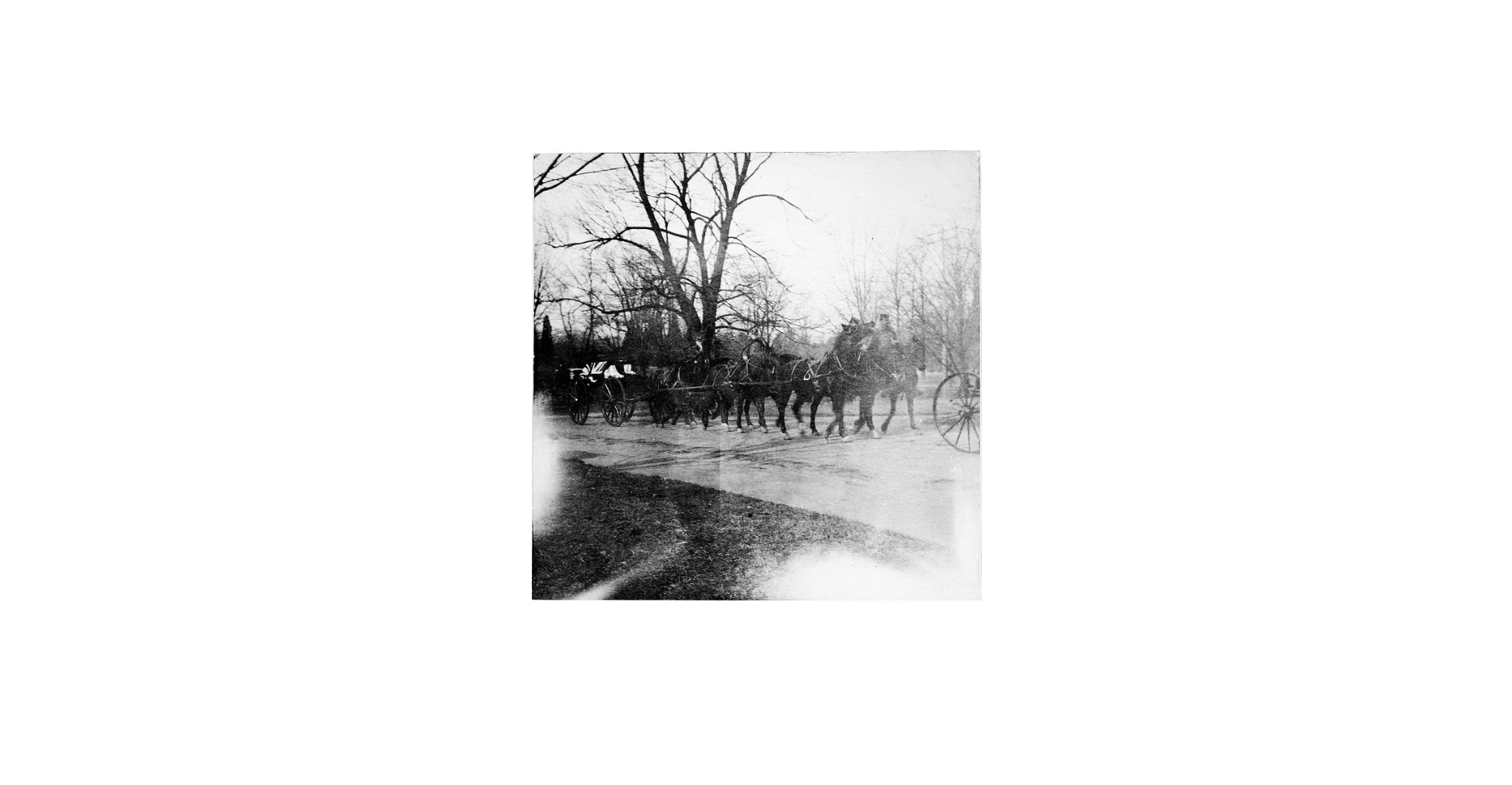 Smithson's coffin accompanied by US Cavalry on its way to the Smithsonian Castle