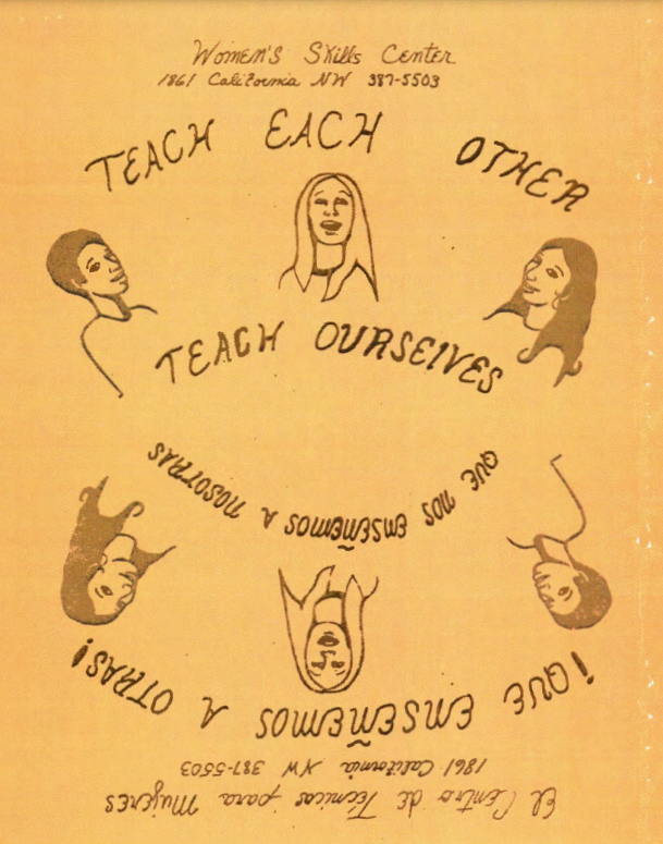 A flyer in english and spanish for the Women's Skills Center