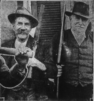 Charles F. Main and Edward M.L. Lighter pose for The Valley Register as they retell their first encounter with the Snallygaster.