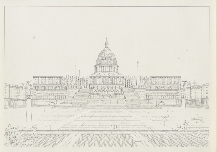 a view of the capitol as Krier would have redesigned it