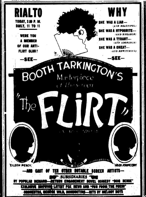 Ad for the movie "The Flirt"