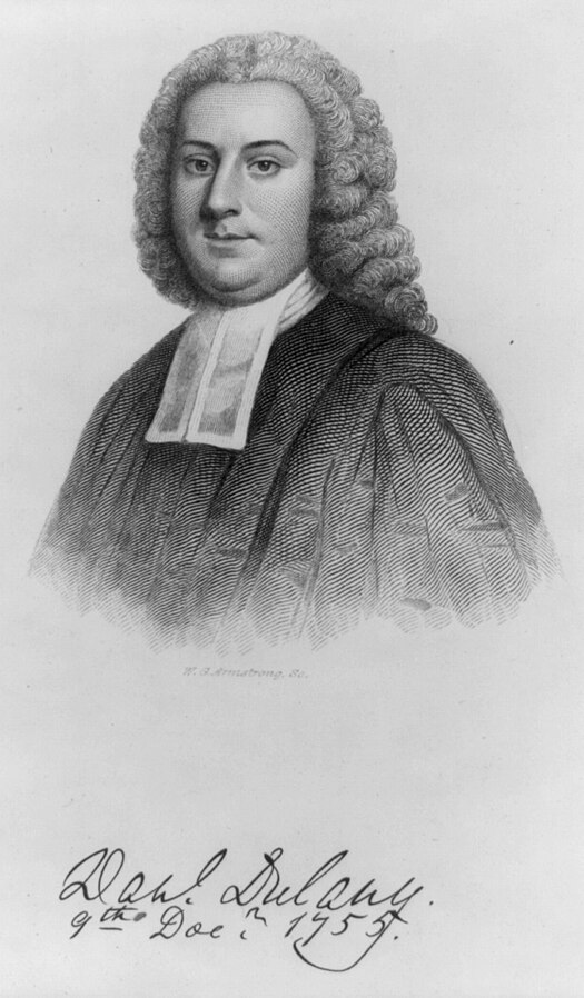 A sketch portrait of Dulany in his lawyers' robe and wig