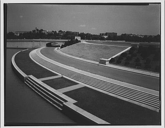 The Watergate Amphitheatre behind the Lincoln Memorial (Photo Source: Library of Congress) https://www.loc.gov/resource/thc.5a48939/