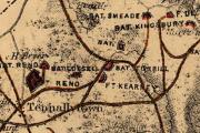Closeup of Map of D.C. Civil War defenses in 1865. (Source: Wikipedia)