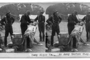 An army barber shop at Camp Alger during the Civil War. (Source: Library of Congress)