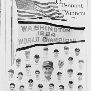 Poster with headshots of players from 1924 World Series Champion Washington Senators baseball club. (Source: Library of Congress)