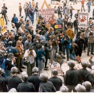 Protesters gather in front of the FDA