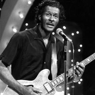 Chuck Berry performing on the television program "The Midnight Special," November, 1973. (Source: via Wikimedia Commons)
