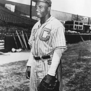 Jackie Robinson tied a National Negro League record by going 7 for 7 at the plate in a June 24, 1945 doubleheader against the Homestead Grays in Washington. (Photo source: Library of Congress, American Memory)