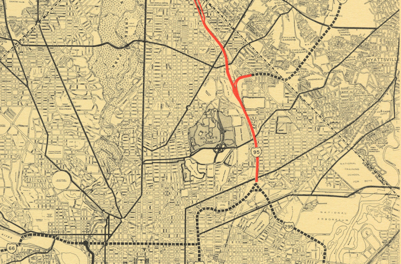 The North-Central Freeway Plan that was eventually settled on in 1966.