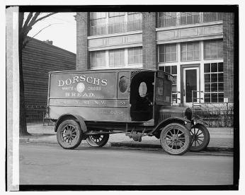 Dorsch's Ford truck, 1923. (Photo Source: Library of Congress)  “Dorsch’s Ford Truck.” 1923. Photo, print, drawing. Library of Congress, Washington, D.C. 20540 USA. Accessed October 30, 2017. https://www.loc.gov/item/npc2007007765/.