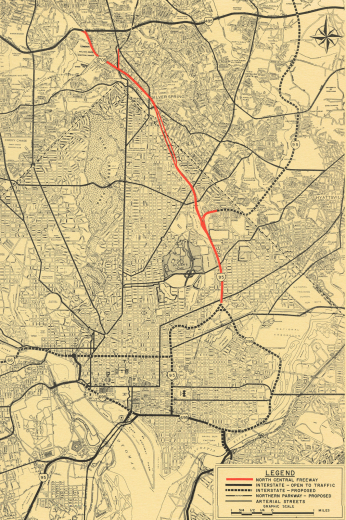 The North-Central Freeway Plan that was eventually settled on in 1966.