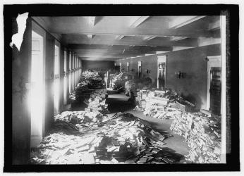 “Library of Congress deposits in basement.” (Photo Source: Library of Congress) Library of Congress ... deposits in basement to. , None. [Between 1909 and 1920] Photograph. https://www.loc.gov/item/2016821636/.