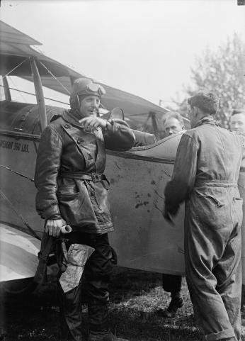Major Reuben Fleet on May 15, 1918 right after he landed it in the Potomac Polo Field..