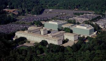 An aerial shot of the Langley CIA complex
