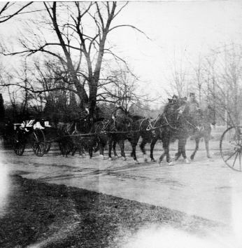 Smithson's coffin accompanied by US Cavalry on its way to the Smithsonian Castle