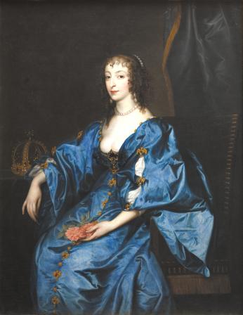 Painting of Queen Henrietta Maria of England by Anthony van Dyck between 1614 and 1641. (Source: Wikimedia Commons)