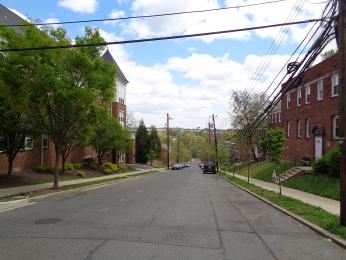 Photo looking down street in Congress Heights neighborhood of Washington, D.C.