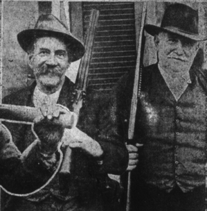 Charles F. Main and Edward M.L. Lighter pose for The Valley Register as they retell their first encounter with the Snallygaster.