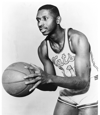 Earl Lloyd of the Syracuse Nationals poses for a portrait circa 1950 in Syracuse, New York.