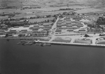 Aerial photo of port at Lishally, Ireland.