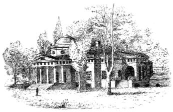 Engraving of Monticello circa 1895