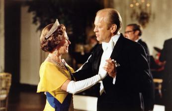 President Gerald Ford and Queen Elizabeth dance during the state dinner in honor of the Queen and Prince Philip.
