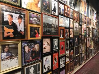 Hall of album covers at the Birchmere