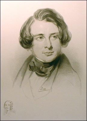 Self portrait by Charles Dickens during his American tour in 1842. The women in the bottom left is his sister, Fanny. (Source: Wikipedia) 