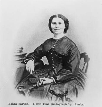 Clara Barton during the Civil War. Photo by Matthew Brady. (Source: Library of Congress)