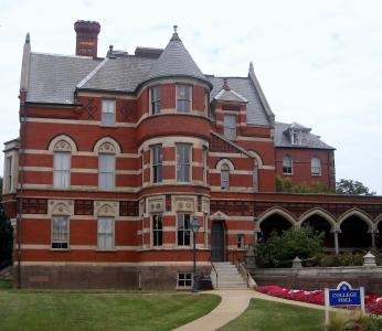 Image of Gallaudet University’s redbrick College Hall. 