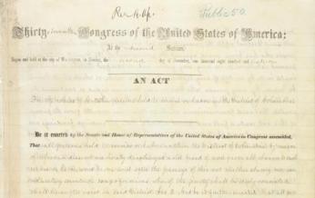 On April 16, 1862, President Abraham Lincoln signed a bill ending slavery in the District of Columbia. Passage of this law came 8 1/2 months before President Lincoln issued his Emancipation Proclamation. (Photo source: Wikipedia) On April 16, 1862, President Abraham Lincoln signed a bill ending slavery in the District of Columbia. Passage of this law came 8 1/2 months before President Lincoln issued his Emancipation Proclamation. (Photo source: Wikipedia)