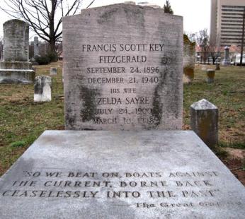 Grave of F. Scott Fitzgerald and his wife, Zelda in Rockville's St. Mary's cemetery. (Source: Wikipedia)