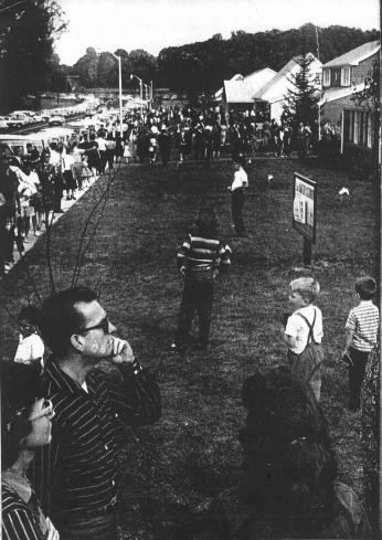 Buyers wait outside Levitt model homes in Bowie, Maryland