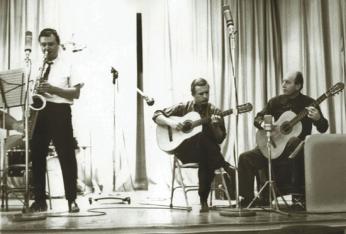 The recording session for the "Jazz Samba" LP. Credit: Felix Grant Archives at UDC/Felix Grant Archives at UDC