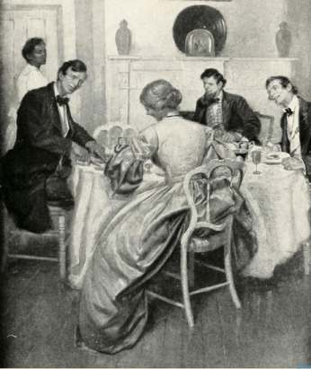 Abraham Lincoln participates in dinner conversation at Mrs. Sprigg’s boardinghouse. https://thelogcabinsage.com/mrs-spriggs-amicable-boarder/