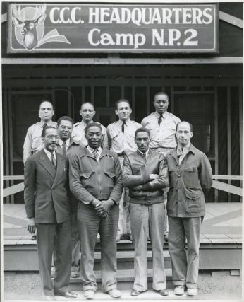 CCC Workers at Camp NP-2 in Gettysburg, Pennsylvania. (Source: National Archives Catalog)