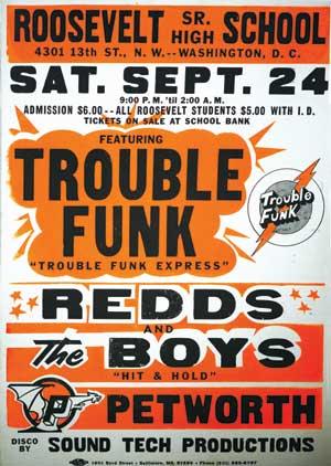 Trouble Funk poster from Corcoran's Pump Me Up exhibit. (Photo source: Corcoran website)
