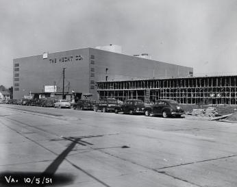 Parkington during construction, shortly before completion, 1951. (Photo courtesy of Arlington Public Library Center for Local History)