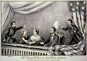 Currier and Ives, The Assassination of Lincoln at Ford's Theater, April 14, 1865. (Photo Source: Library of Congress)