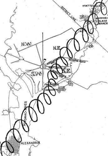 Route of tornado, November 17, 1927. (Source: Washington Post)