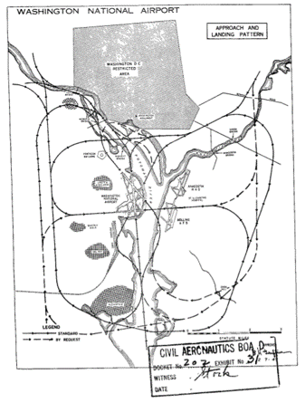 Map of Flight 537 crash included in Civil Aeronautics Board report