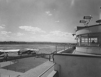 National Airport Tower and Landing Strip, circa 1950