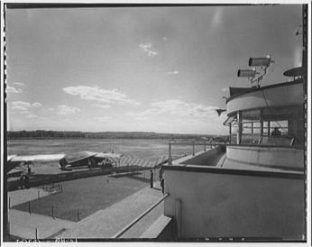 National Airport Tower and Landing Strip, circa 1950