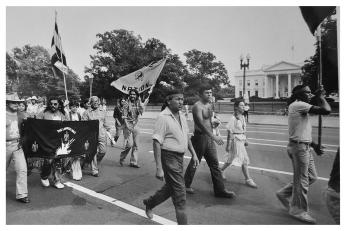 Native Americans march past the White House. (Reprinted with permission of the DC Public Library, Star Collection © Washington Post.)
