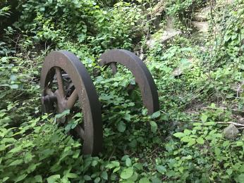 Abandoned quarry equipment on the Potomac Heritage Trail