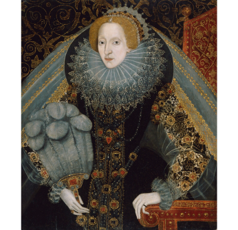 Portrait of Queen Elizabeth I Portrait of Queen Elizabeth I in a black gown with a fan