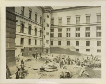 ”The Coolidge auditorium under construction, 1925.” (Photo Source: Coolidge Foundation Collection, Music Division, Library of Congress) <a href=