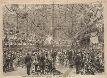 The great inauguration ball for Ulysses S. Grant, March 4, 1873, in the temporary building in Judiciary Square, from a sketch by Jas. E. Taylor. (Photo: Library of Congress) The great inauguration ball for Ulysses S. Grant, March 4, 1873, in the temporary building in Judiciary Square, from a sketch by Jas. E. Taylor. (Photo: Library of Congress)